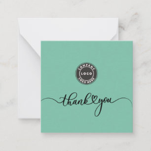 Carte De Correspondance Élégant Merci de logo d'entreprise personnalisé