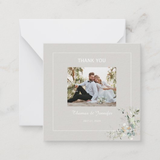 Carte De Correspondance Élégant Merci de parchemin d'Eucalyptus Botanique (Devant)