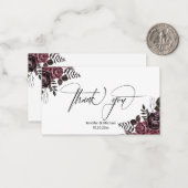 Carte De Correspondance élégant merci fleurs gothiques mariage moderne (Devant/Arrière en situation)