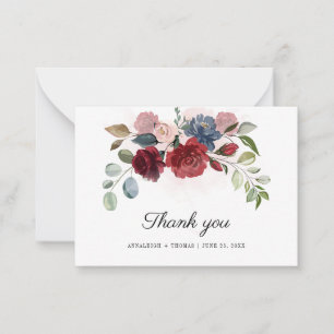 Carte De Correspondance Élégant Merci Mariage Floral