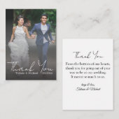 Carte De Correspondance élégant merci, mariage photo défraîchi (Devant / Derrière)