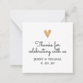 Carte De Correspondance Élégant Merci Mariage propre (Devant)