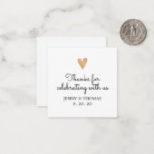 Carte De Correspondance Élégant Merci Mariage propre (Devant/Arrière en situation)