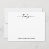 Carte De Correspondance Élégant Merci moderne Script Couple (Devant)