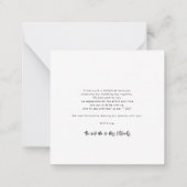 Carte De Correspondance Élégant Merci photo Mariage moderne (Dos)