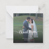 Carte De Correspondance Élégant Merci photo Mariage moderne (Devant)