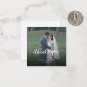 Carte De Correspondance Élégant Merci photo Mariage moderne (Devant/Arrière en situation)