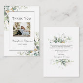 Carte De Correspondance Elégant Merci végétal Eucalyptus Botanique (Devant / Derrière)