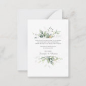 Carte De Correspondance Elégant Merci végétal Eucalyptus Botanique (Dos)