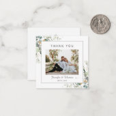 Carte De Correspondance Elégant Merci végétal Eucalyptus Botanique (Devant/Arrière en situation)