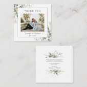 Carte De Correspondance Elégant Merci végétal Eucalyptus Botanique (Devant / Derrière)