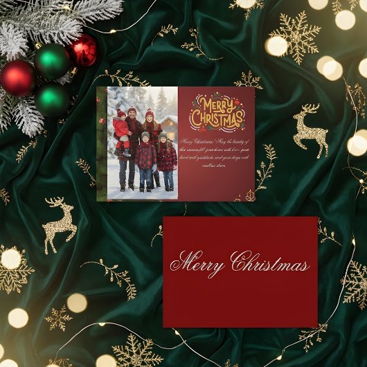 Carte De Correspondance Elegant Merry Christmas Card 2026 | Holiday Greeti