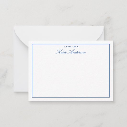 Carte De Correspondance Élégant minimal Classic Script bleu marine (Devant)