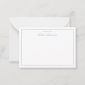 Carte De Correspondance Élégant minimal classique Script Pastel Bleu (Devant)