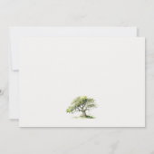 Carte De Correspondance Elégant minimal vert aquarelle Mariage chêne arbre (Dos)