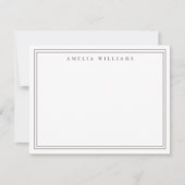 Carte De Correspondance Elegant Minimalist Brown Two Border (Devant)