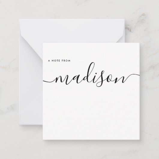 Carte De Correspondance Elegant Minimalist Girly Monogram Name Calligraphy (Devant)