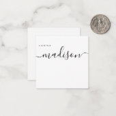 Carte De Correspondance Elegant Minimalist Girly Monogram Name Calligraphy (Devant/Arrière en situation)