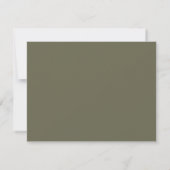 Carte De Correspondance Elegant Minimalist Olive Green Half Lined (Dos)