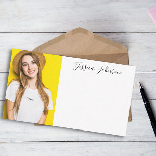 Carte De Correspondance elegant minimalist photo modern calligraphy