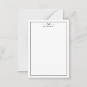 Carte De Correspondance Élégant minimaliste à trois lettres Monogramme