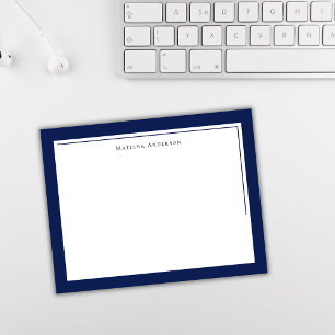 Carte De Correspondance Élégant minimaliste Marine Bleu Deux Nom de la fro