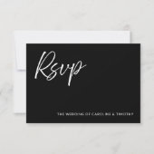 Carte De Correspondance Elegant Modern Black Tie Wedding RSVP Card (Devant)