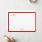 Carte De Correspondance Élégant Moderne Calligraphie Script Candy Rouge (Devant/Arrière en situation)