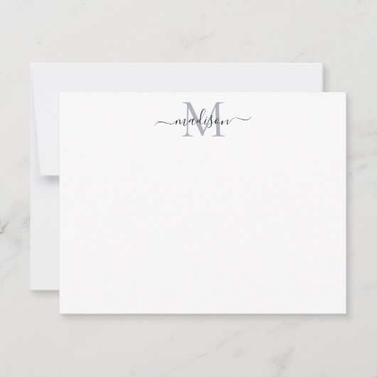Carte De Correspondance Élégant Moderne Chic Feminine Script Monogramme Gr (Devant)