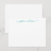 Carte De Correspondance Élégant moderne élégant Turquoise clair Script (Devant / Derrière)