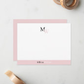 Carte De Correspondance Élégant Moderne Monogrammé Deux Tons (Devant/Arrière en situation)