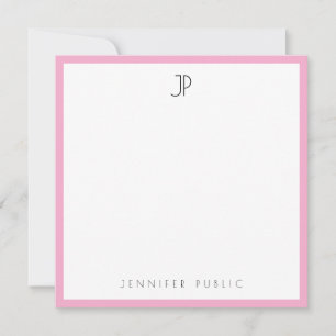 Carte De Correspondance Élégant Moderne Monogramme Tendance Élégant Rose &