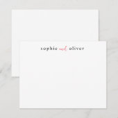 Carte De Correspondance Elégant Moderne tendance Deux Noms Courtoisie (Devant / Derrière)