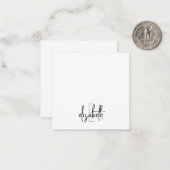 Carte De Correspondance Élégant Monogram Black Gold Script (Devant/Arrière en situation)
