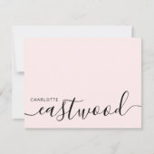 Carte De Correspondance Elegant Monogram Script Blush Pink (Devant)