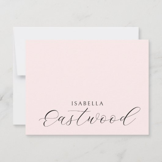 Carte De Correspondance Elegant Monogram Script Blush Pink (Devant)