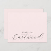 Carte De Correspondance Elegant Monogram Script Blush Pink (Devant / Derrière)