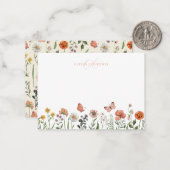 Carte De Correspondance Élégant Monogramme Aquarelle Fleur sauvage Floral (Devant/Arrière en situation)