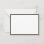 Carte De Correspondance Élégant Monogramme Bordure Vert Olive (Dos)