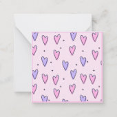 Carte De Correspondance Élégant Monogramme Cardiaque Rose Et Violet (Dos)