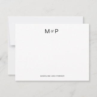 Carte De Correspondance Élégant Monogramme Contemporain Couple