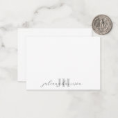 Carte De Correspondance Élégant Monogramme de script (Devant/Arrière en situation)