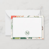 Carte De Correspondance Élégant Monogramme Floral (Dos)