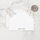 Carte De Correspondance Élégant Monogramme Floral (Devant/Arrière en situation)