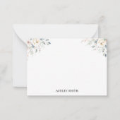 Carte De Correspondance Élégant Monogramme Floral (Devant)