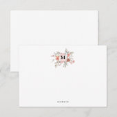 Carte De Correspondance Élégant Monogramme floral rose pâle (Devant / Derrière)
