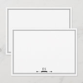 Carte De Correspondance Élégant Monogramme initial noir chic (Devant / Derrière)