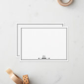 Carte De Correspondance Élégant Monogramme initial noir chic (Devant/Arrière en situation)