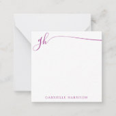Carte De Correspondance Élégant Monogramme Initiales Pink Script (Devant)