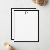 Carte De Correspondance Élégant Monogramme manuscrit Texte classique (Devant/Arrière en situation)